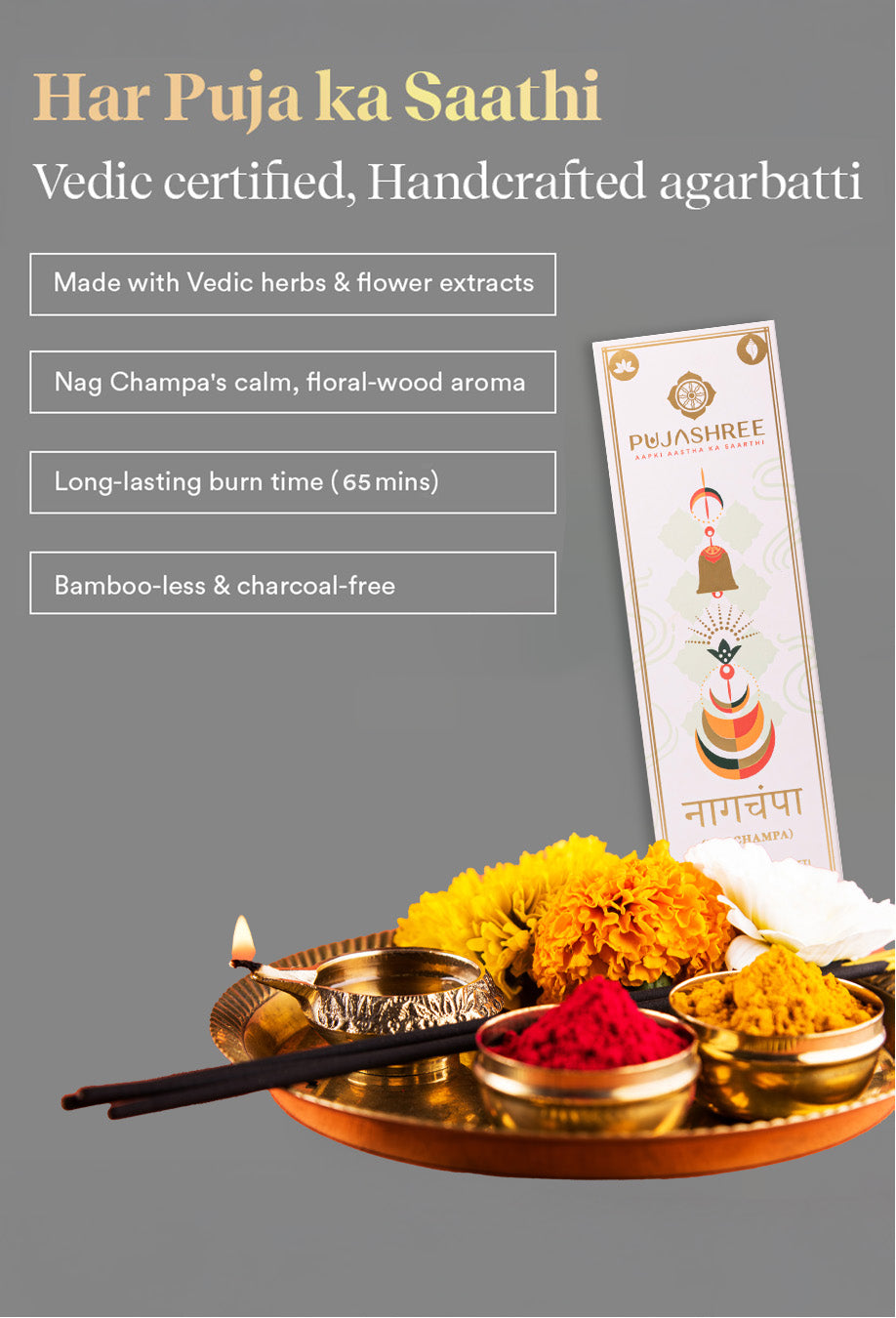 Nagchampa Bambooless Agarbatti – Sacred Aroma for Deep Devotion & Positive Vibes