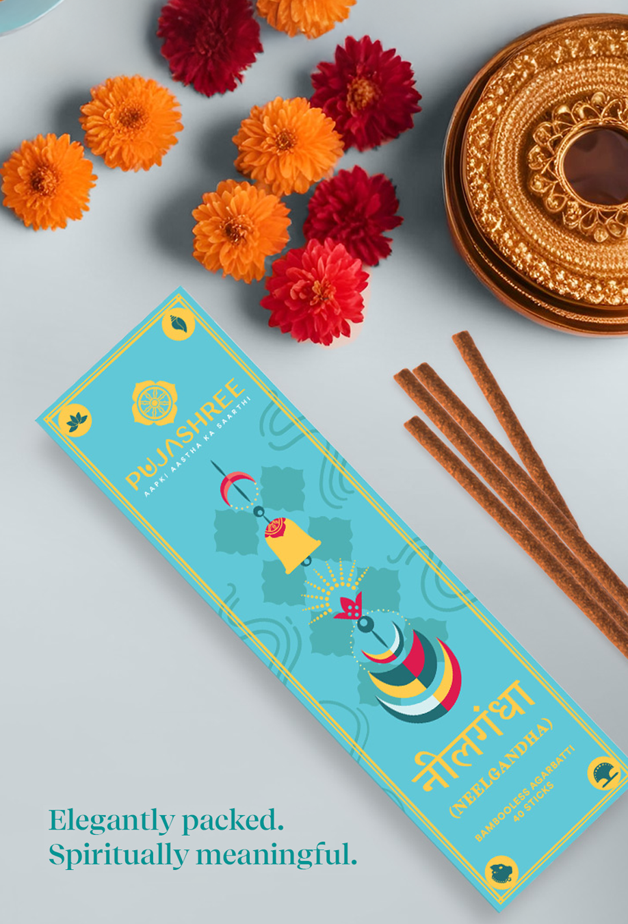 Neelgandha Bambooless Agarbatti (40 Pcs 8 Inches) – Crisp Juniper Wood Aroma for Purity & Elevated Energy