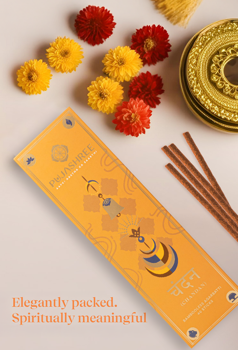 Chandan Bambooless Agarbatti – Sacred Sandalwood Aroma for Divine Connection & Inner Peace