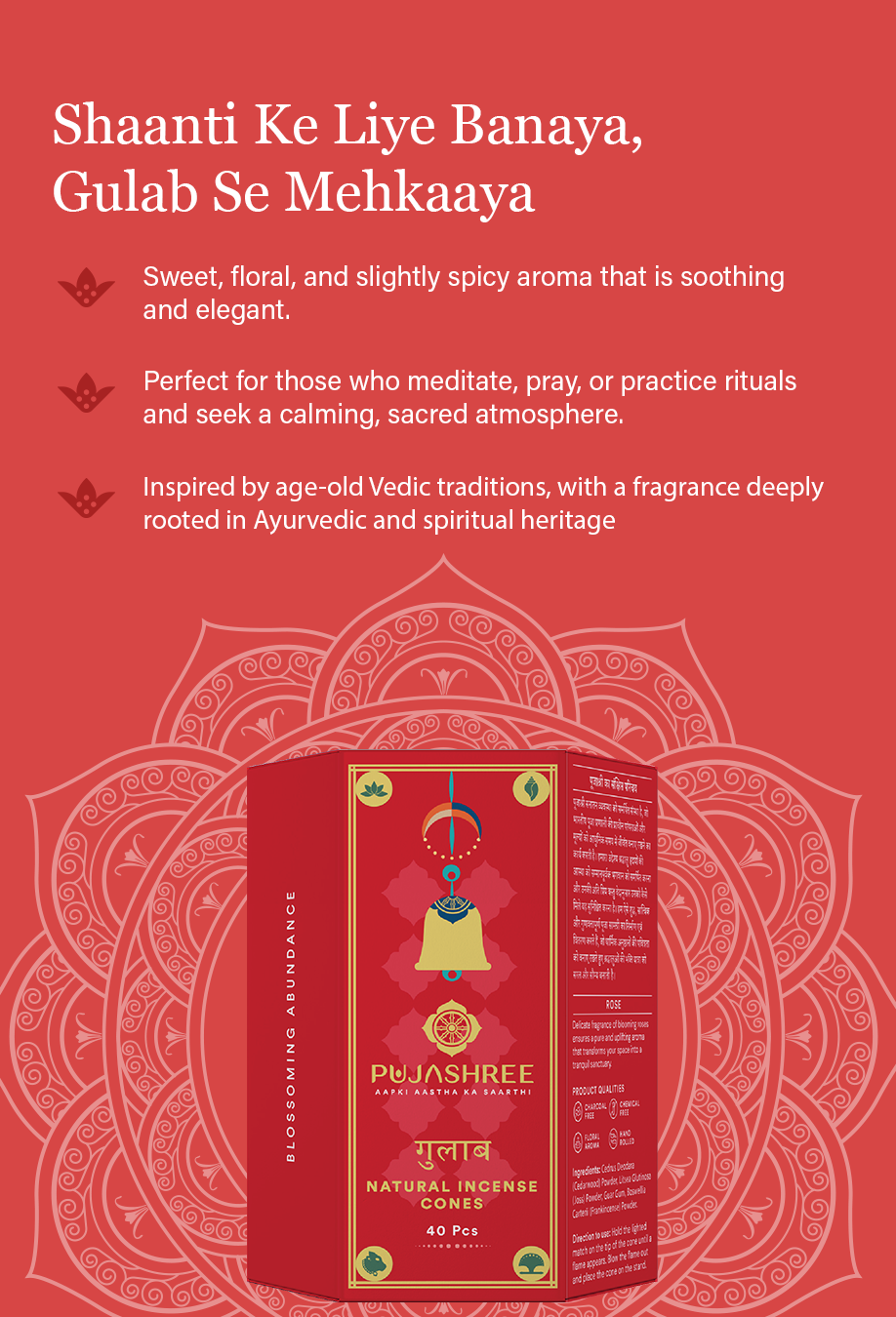 Natural Incense Cones – The Floral Rose Fragrance
