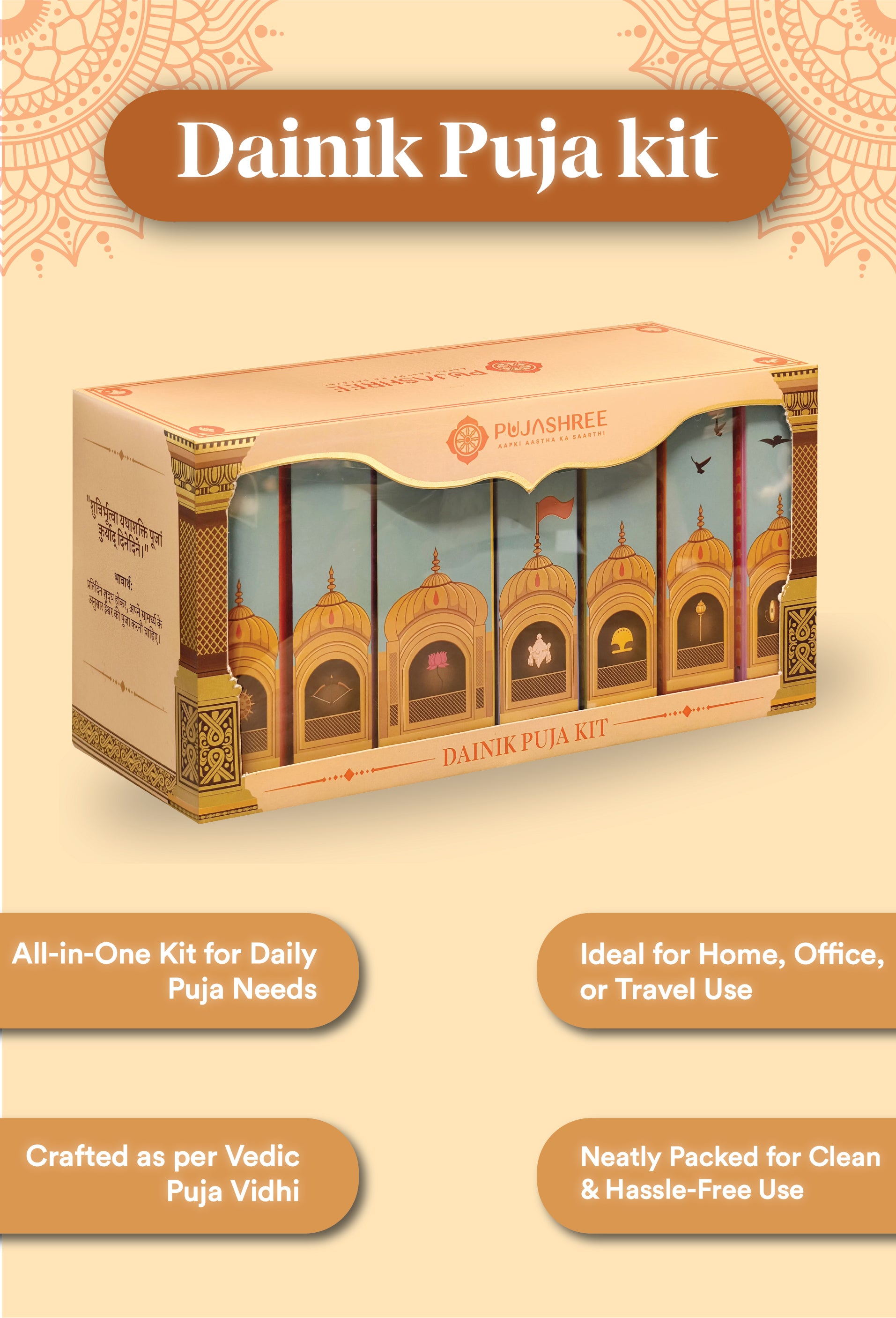 Dainik Puja Kit - Complete 7-Day Pooja Samagri for Each Day's Deity for Home or Travel